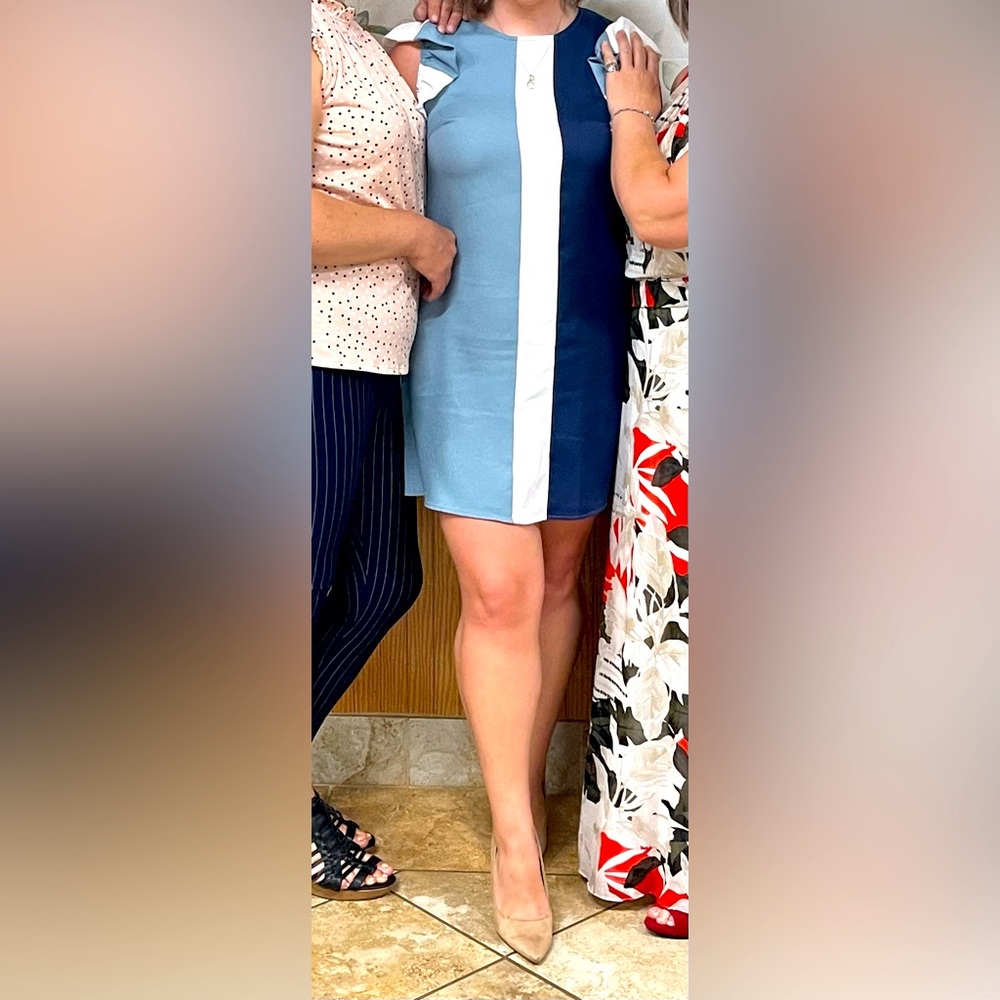 Beautiful blue & white dress- wore once to a baby shower.